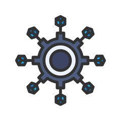 Microservices icon vector image. Suitable for mobile apps, web apps and print media.
