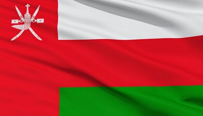 Naklejka premium Flag of Oman with National Emblem