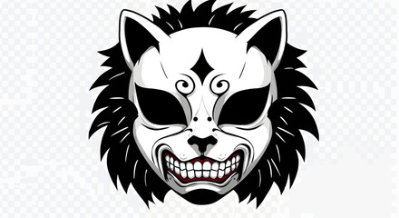 Obraz premium Monochrome graphic illustration of a custom sound system truck. A large vehicle loaded with powerful speakers for a music festival or parade.