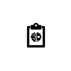 Fototapeta premium Clipboard illustration showing brain icon ideal for mental health research and creative ideas