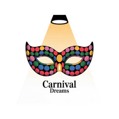 Colorful Carnival Mask Under Spotlight Dreams of Festive Celebration