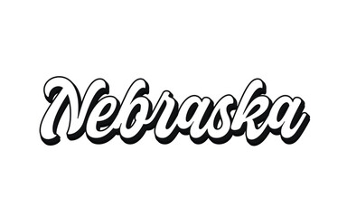 Vector Nebraska text typography design for tshirt hoodie baseball cap jacket and other uses vector
