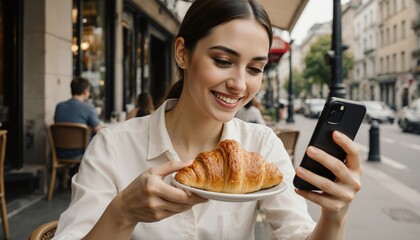 Young Woman Capturing Foodie Moment