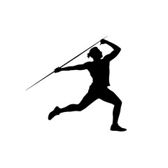 Obraz premium Javelin Thrower Silhouette Dynamic Action and Strength