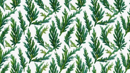 Fototapeta premium seamless watercolor pattern with thuja