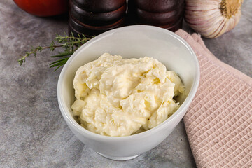 Italian soft young cheese stracciatella