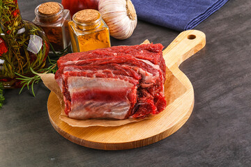 Raw beef ribs for cooking