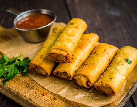 Delicious fried satar gulung rolls 