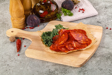 Italian salami sausage Pepperoni slices