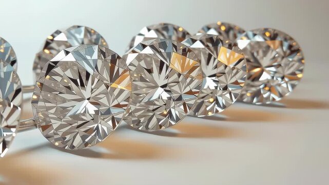 Beautiful diamonds arranged in a stunning display for jewelry showcase in a bright setting