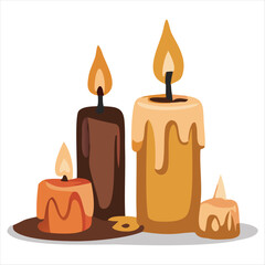 Elegant Dripping Candles Illustration for Home Decor and Relaxation

