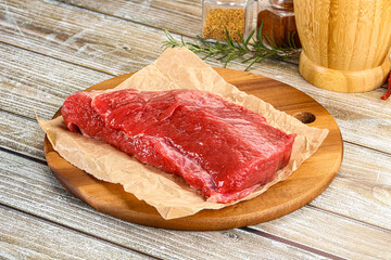 Raw beef flesh for cooking