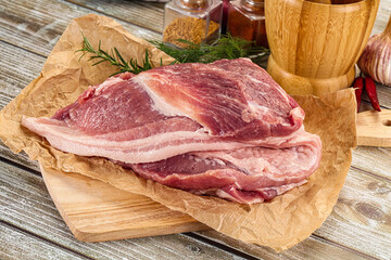 Raw fresh pork meat piece
