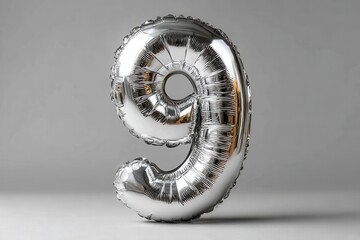 Number nine silver balloon celebrations party decor birthday gift foil balloon anniversary event festive mood shiny