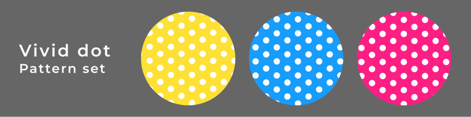 鮮やかドットの背景パターンセット