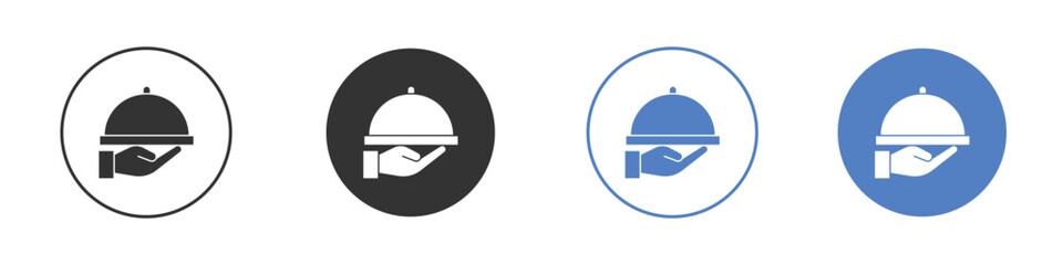 Hand holding tray icon symbol. Quality design element.