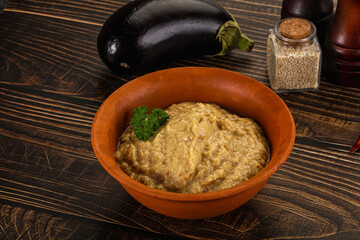 Eggplant dip - Mutabal with tahini paste