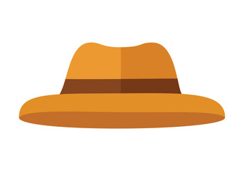 A simple flat-design brown fedora hat icon, perfect for fashion, travel, or vintage-themed content and logos