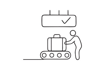 Obraz premium Baggage Claim continuous one line drawing minimalism design