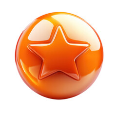 Obraz premium Orange Star Sphere, a Symbol of Excellence, Achievement on transparent background