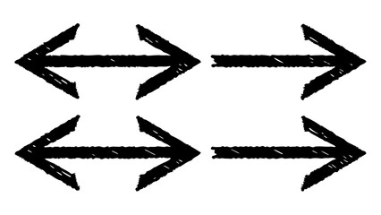 3d icon of four arrows pointing left and right isolated on white