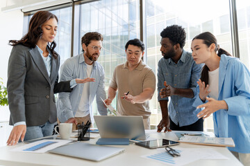 Business team discussing strategy during a meeting in the office
