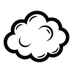 Black and White Cartoon Cloud Illustration Perfect for Design Projects and Vector Art Needs for Websites and Graphic Design