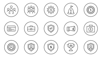 3d icon of collection of business and finance icons isolated on white background