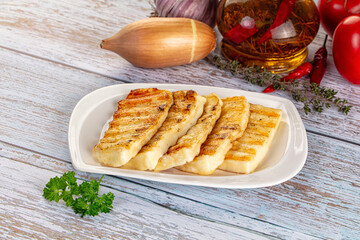 Greek traditional grilled halloumi cheese