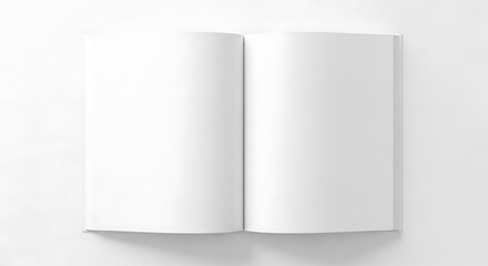 Open blank book mockup providing space for text and creative designs on a white background studio shot for presentation and ads