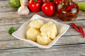 Vegan cuisine Steamed cauliflower cabbage