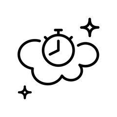 Sleeping Time Outline Icon. Vector symbol of Sleeping Time isolated on white background.