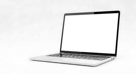 Sleek Modern Laptop on White Background Ideal for Mockups and Presentations Displaying a Clean and Professional Design