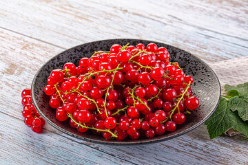 Raw ripe sweet juicy red currant