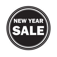 New Year Sale black and white iconic vector