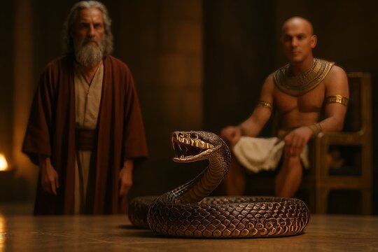 Moses' Staff Turns into a Snake: A Sign of Divine Power Before Pharaoh