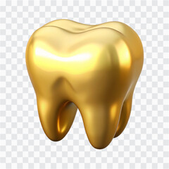 Fototapeta premium 3D Gold Tooth Icon | Dental Bling, Rap Culture & Luxury Symbol