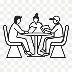 Illustration of a business meeting with people discussing work isolated on white background