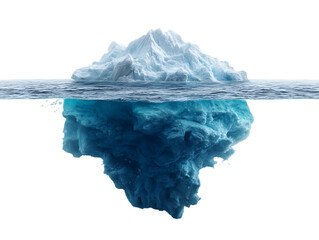 view half underwater iceberg float in the ocean