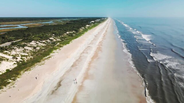 Guana North Beach Florida in Summer Rotating Drone Shot 2025