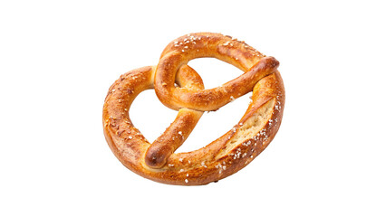 Warm and soft pretzel with a golden crust, perfect for snacking or enjoying with mustard on a transparent background