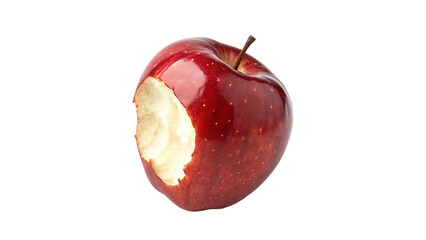 red apple around full side bites isolated on transparent background	