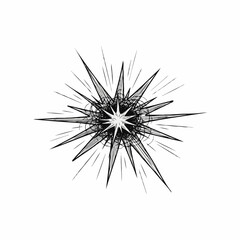 Abstract starburst explosion with chaotic line art design effect