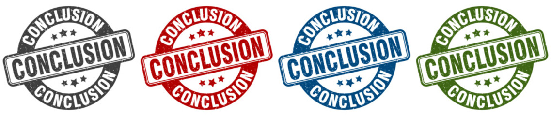 conclusion stamp. conclusion round stamp set isolated on white background