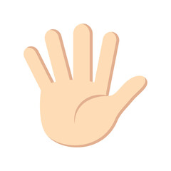 Illustration of a human hand with five fingers extended in a flat design style on white background