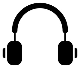 Black Silhouette Simple Headphone for Online Learning