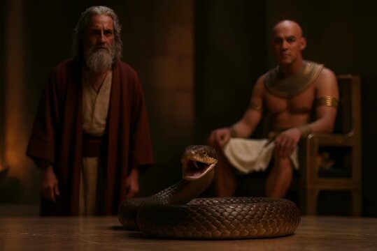 Moses' Staff Turns into a Snake: A Sign of Divine Power Before Pharaoh