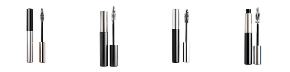 Obraz premium Set of Four Mascara Tubes: Beauty & Cosmetic Product Isolated