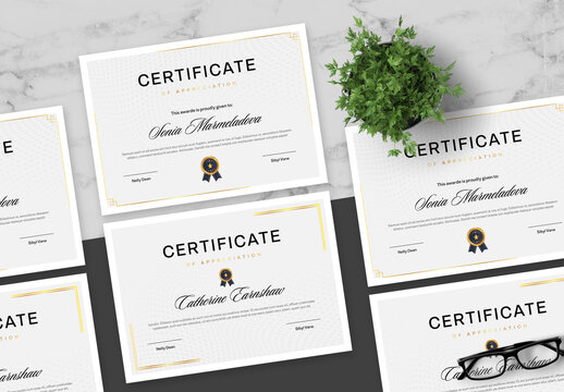 Gradient Gold And Black Certificate