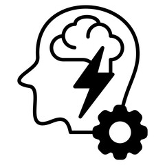 Brainstorm outline mixed icon